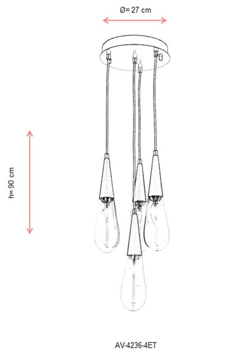 Opviq Lámpara de araña AV-4236-4ET Antiquation